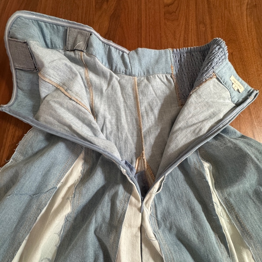 Pilcro Strapless Blue and Cream Dress - Picture 8 of 14